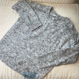Heartloom Heathered Gray Knit Sweater